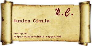 Musics Cintia névjegykártya